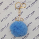 Diamante Crown Keyring with Pom Pom