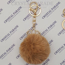 Diamante Crown Keyring with Pom Pom