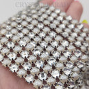 Zodiac Pearl & Clear Crystal Ribbon Banding - 4 rows