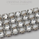 Zodiac Pearl & Clear Crystal Ribbon Banding - 4 rows