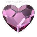 Swarovski 3.6mm Non Hot Fix Heart - Pack of 4 Dark Rose