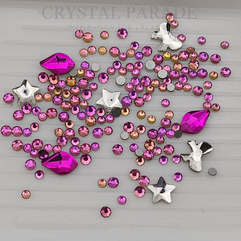 Zodiac Crystal Mix - Deck The Halls in PINK! - Pack of 100