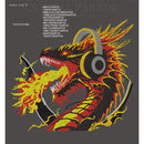 Zodiac Hotfix Crystal Iron on Transfers - Dragon with Headphones