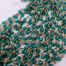 Preciosa Vintage Beaded Chain - Emerald 1m