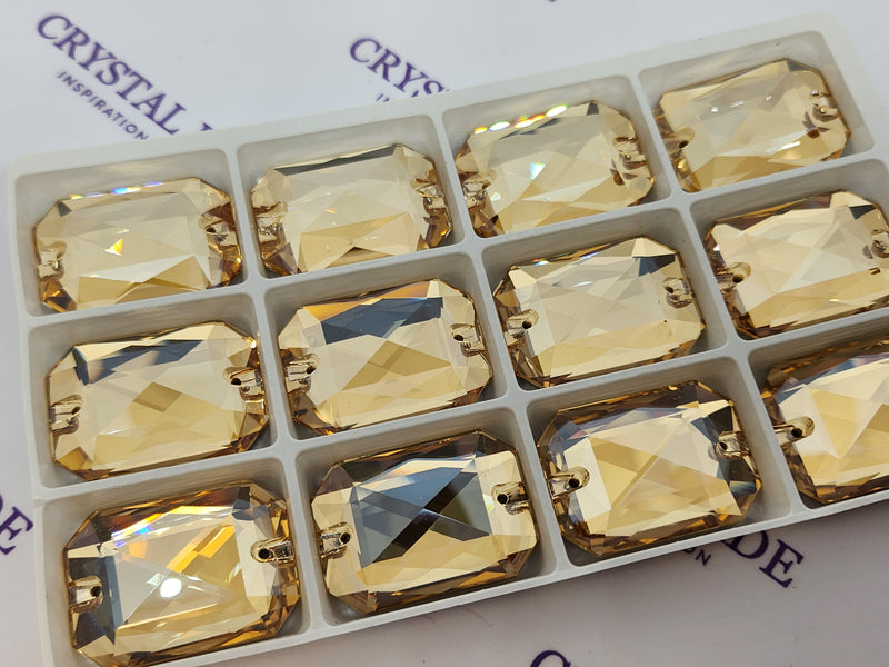 Zodiac Sew on Stone Emerald Cut - Golden Shadow