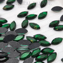 Zodiac Hotfix Navette Shape 4x8mm Emerald - Pack of 20