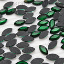 Zodiac Hotfix Navette Shape 4x8mm Emerald - Pack of 20