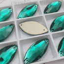 Zodiac Crystal Navette Sew on Stone - Emerald
