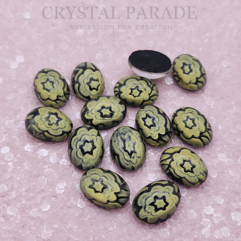 Preciosa Oval Cabochon - Floral Yellow (04523)