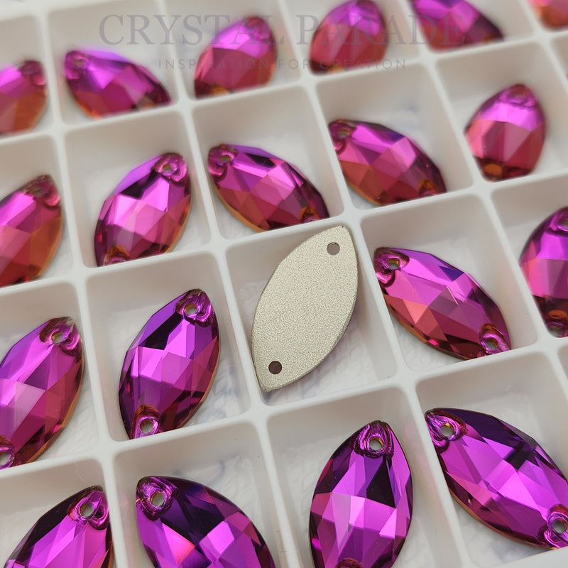 Zodiac Crystal Navette Sew on Stone - Fuchsia Pink