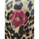 Crystal Parade Luxury Full Length Leopard Print Pyjama Set Crystal Lips MEDIUM