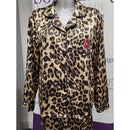 Crystal Parade Luxury Full Length Leopard Print Pyjama Set Crystal Lips MEDIUM