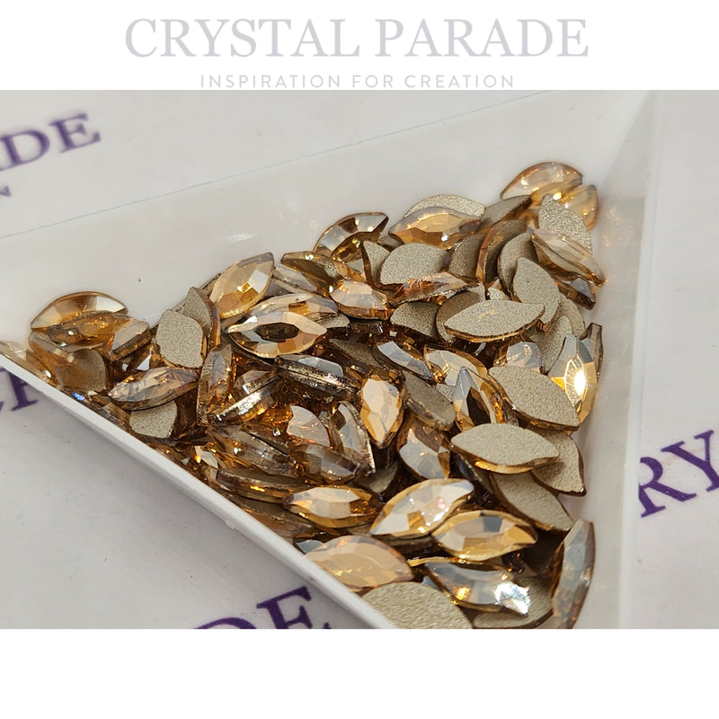 Zodiac Crystal Leaf Shape 8mm Golden Shadow - Pack of 20