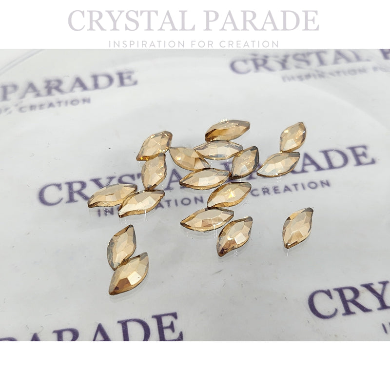 Zodiac Crystal Leaf Shape 8mm Golden Shadow - Pack of 20