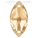 Swarovski 3223 Navette Sew on Stone - Golden Shadow
