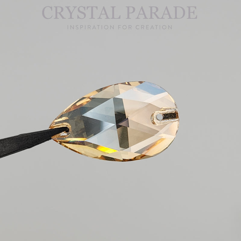 Zodiac Crystal Peardrop Sew on Stone - Golden Shadow