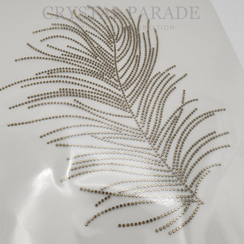 Zodiac Hotfix Crystal Transfer - Gold Feather