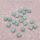 Preciosa Heart Glass Cabochons - Moonshine Green (01192)