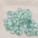 Preciosa Heart Glass Cabochons - Moonshine Green (01192)