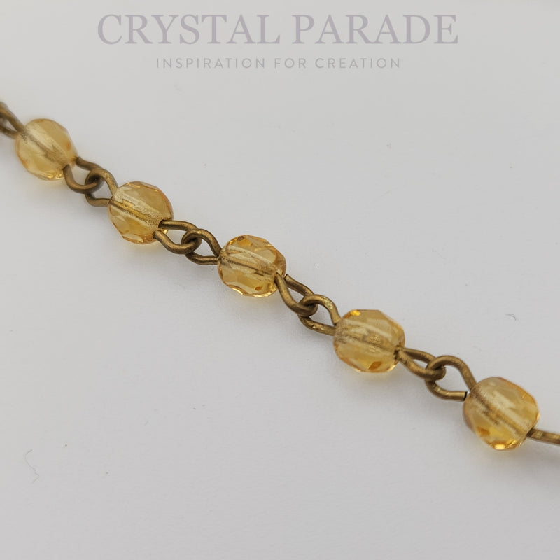 Preciosa Vintage Beaded Chain - Honey 1m