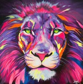 Diamond Art Painting Kit - Colourful Lion 30 x 30cm