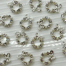Silver Wreath Nail Art Charms - Pack of 6