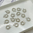 Silver Wreath Nail Art Charms - Pack of 6