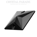 Swarovski 3240 Square Sew on Stone - Jet Unfoiled