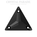 Swarovski 3270 Triangle Sew on Stone - Jet Unfoiled