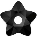 Swarovski 3754 Star Flower Sew on Stone - Jet Unfoiled