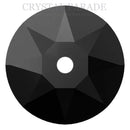Swarovski 3188 Xirius Lochrose Sew on Stone - Jet Unfoiled