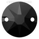 Swarovski 3288 Xirius Sew on Stone - Jet Unfoiled
