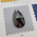 Zodiac Sew on Stone Peardrop - Jet Hematite