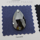 Zodiac Sew on Stone Peardrop - Jet Hematite