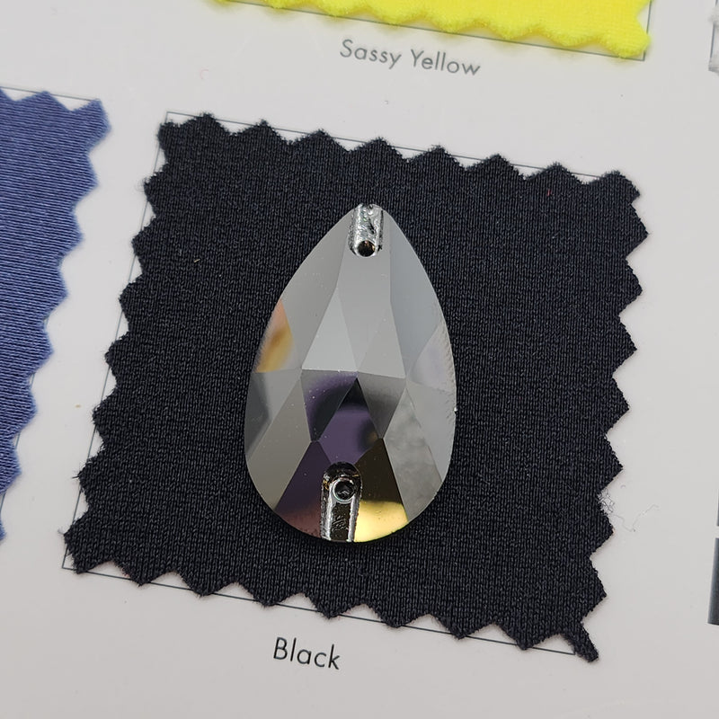Zodiac Sew on Stone Peardrop - Jet Hematite