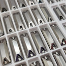 Zodiac Crystal Slim Baguette Sew on Stone - Jet Hematite