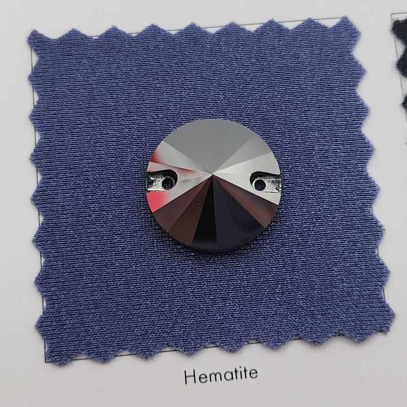 Zodiac Sew on Stone Rivoli - Jet Hematite