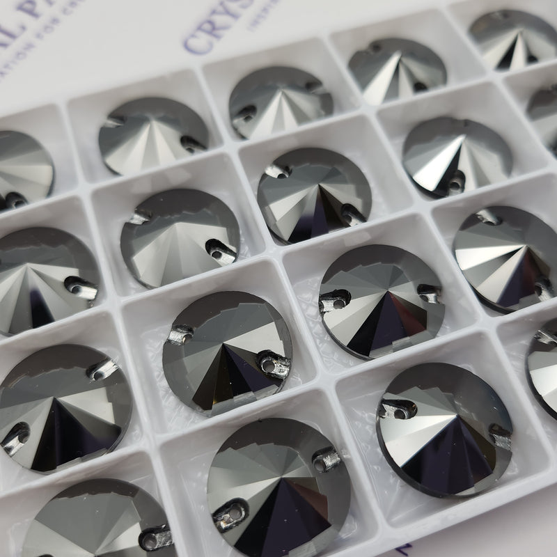 Zodiac Sew on Stone Rivoli - Jet Hematite