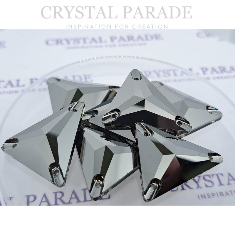 Zodiac Crystal Slim Triangle Sew on Stone Jet Hematite