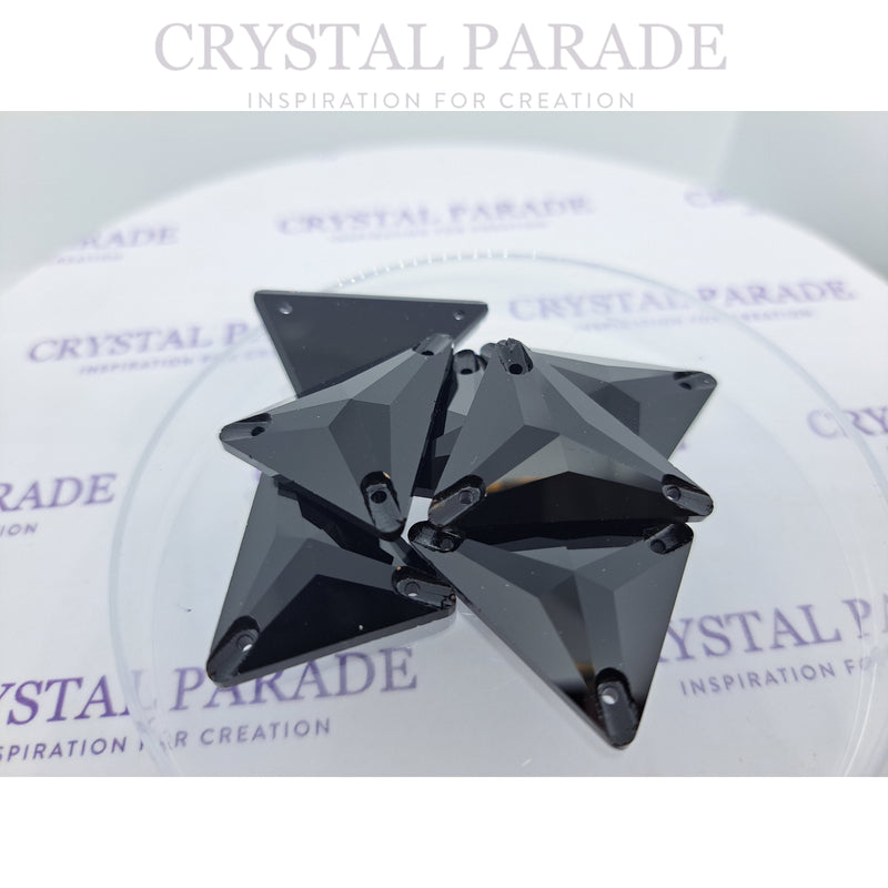 Zodiac Crystal Slim Triangle Sew on Stone Jet (unfoiled)