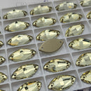 Limited Edition - Zodiac Crystal Navette Sew on Stone - Jonquil