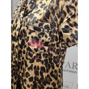 Crystal Parade Luxury Leopard Print Cherry Rhinestones Pyjama Shorts Set