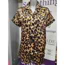 Crystal Parade Luxury Leopard Print Cherry Rhinestones Pyjama Shorts Set