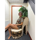 Crystal Parade Luxury Leopard Print Cherry Rhinestones Pyjama Shorts Set