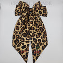 Crystal Parade Satin Hair Bow With Sparkly Cherries - Leopard Print