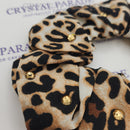 Sparkly Embellished Scrunchies - Leopard Print