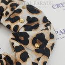 Sparkly Embellished Scrunchies - Leopard Print