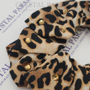 Sparkly Embellished Scrunchies - Leopard Print