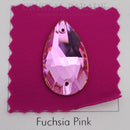 Zodiac Crystal Peardrop Sew on Stone - Light Fuchsia