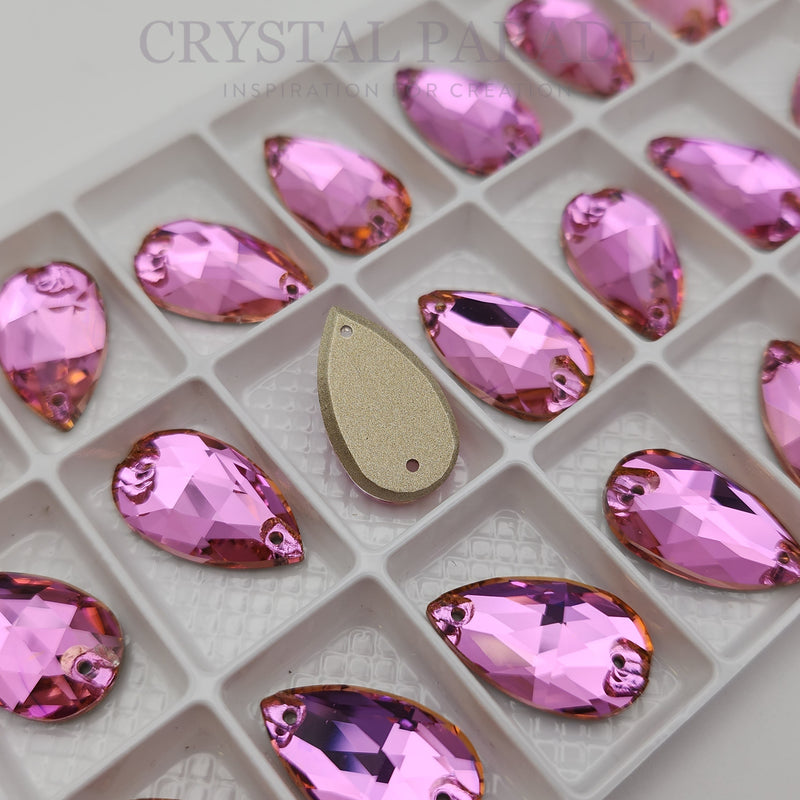 Zodiac Crystal Peardrop Sew on Stone - Light Fuchsia